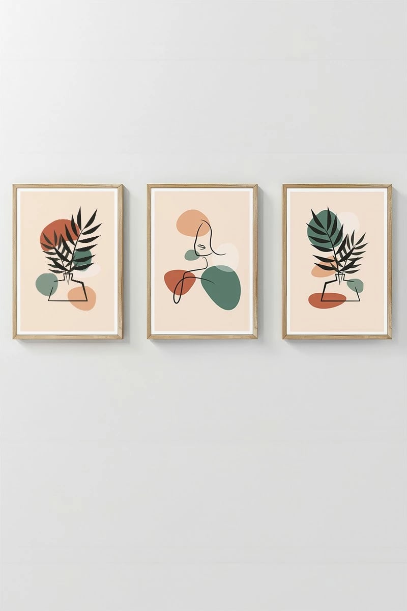 Pikturë dekorative me kornizë (3 copë), Wallity, 3Dartsohoset123