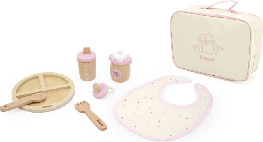 Set ushqimi druri për kukulla, Viga PolarB, 7 pjesë me organizues, multingjyrësh