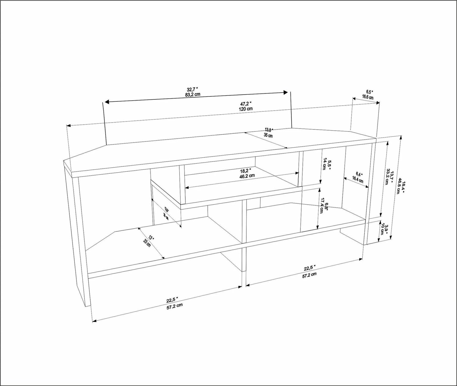 Komodë TV Skye Decor, Maldiv, e bardhë