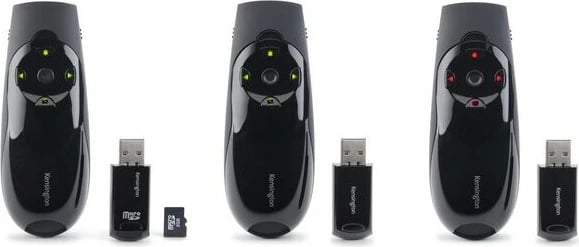 Prezenter Kensington Expert me lazer të gjelbër & kontroll kursor, RF, USB, 45 m, i zi