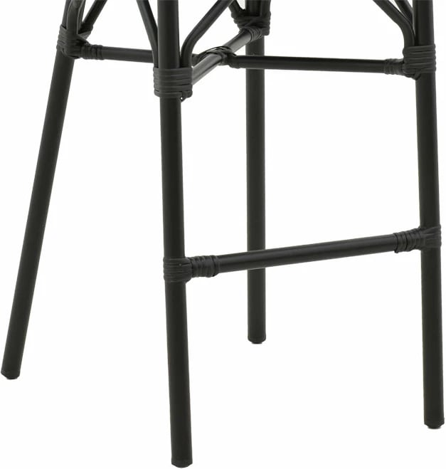 Karrige për bar Dezyan alumini e zezë-textilene e zezë 41.5x53.5x116cm