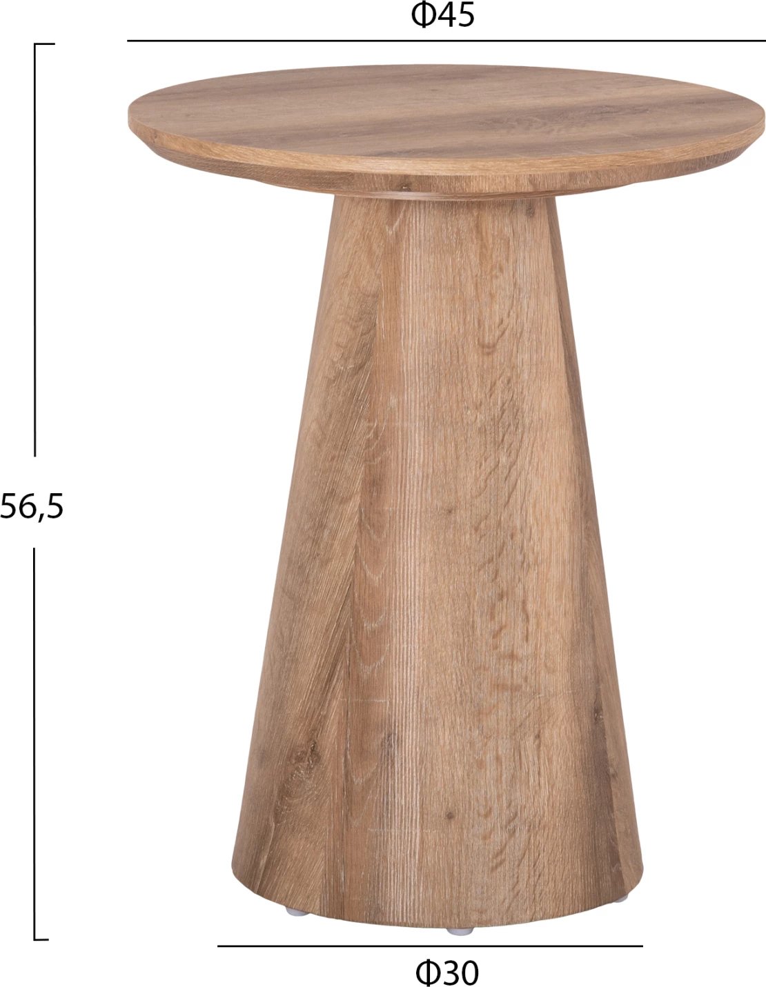 Tavolinë anësore KARAN FH18029 MDF ngjyrë druri natyrale Φ45x56,5Hcm