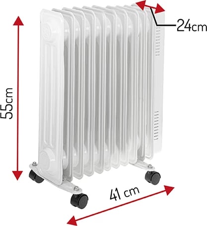 Ngrohës me vaj, Adler, AD 7816, 2000W, 9 rebra, 3 nivele, i bardhë