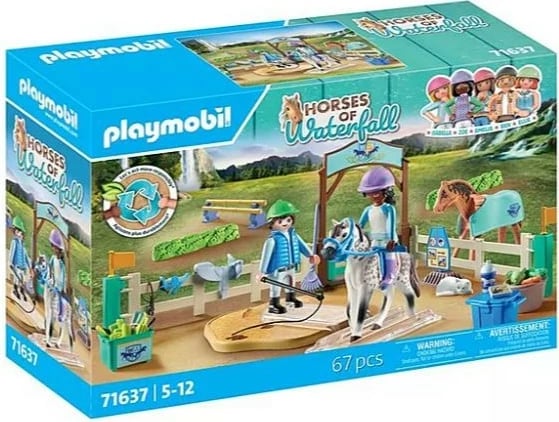 Set lodrash Playmobil Horses of Waterfall 71637, arenë moderne kalërimi, 67 pjesë