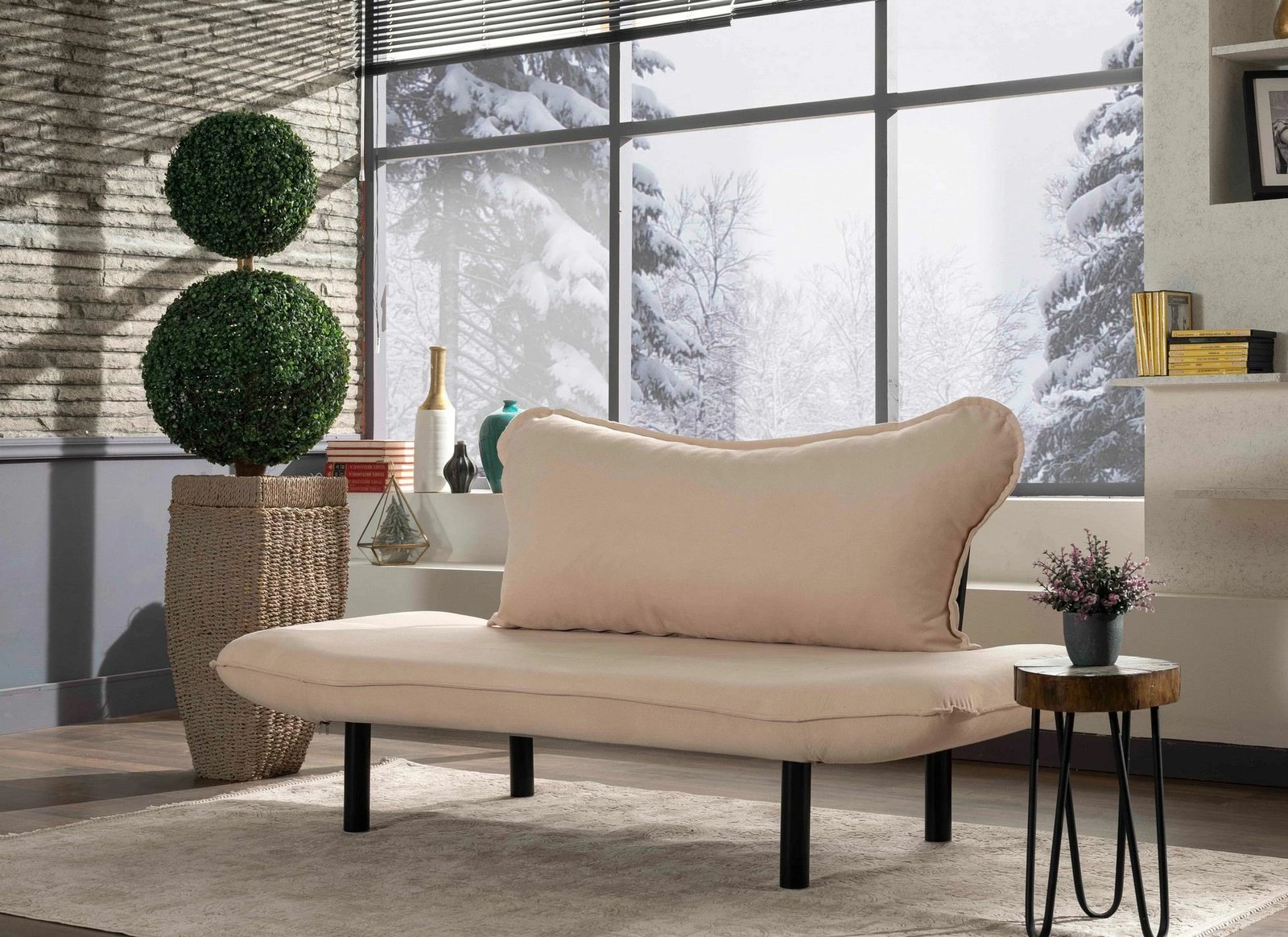 Divan-krevat dy vendësh Atelier del Sofa, ngjyrë krem, Chatto