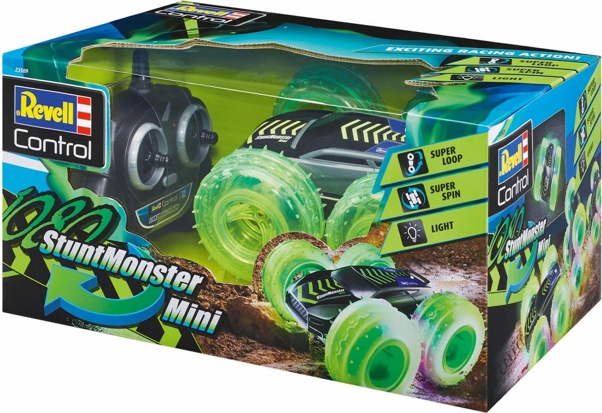 Makine me telekomandë Revell RC Stunt Monster Mini 1080, e zezë/e gjelbër