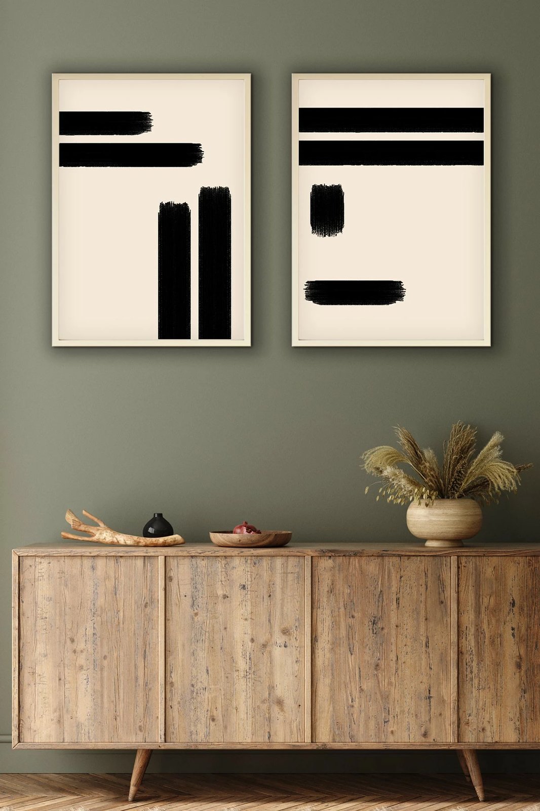 Pikturë dekorative me kornizë MDF (2 copë), Wallity, Huhu200, 35x50cm