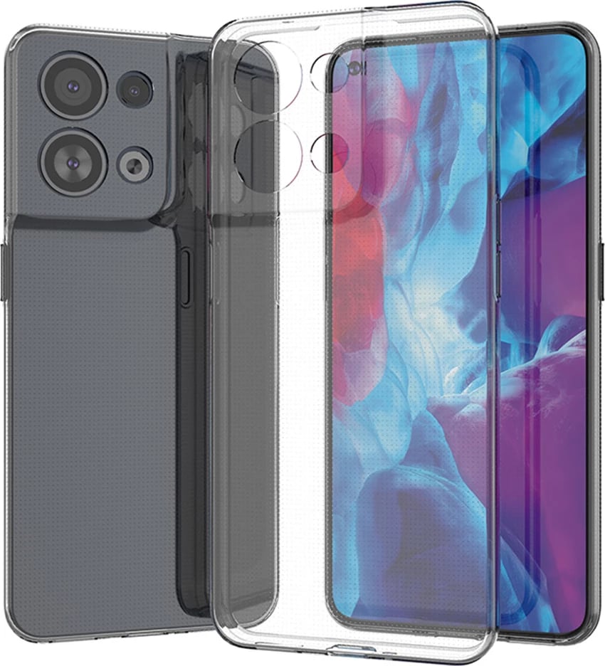 Mbështjellës Hurtel Ultra Clear 0.5mm për Oppo Reno 8 Pro, Transparent