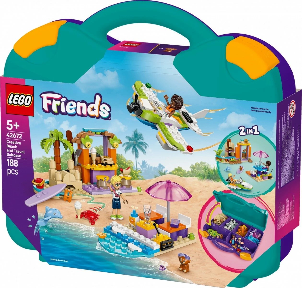 Set ndërtimi LEGO Friends 42672 Creative Beach Suitcase, 188 pjesë, plastikë Set ndërtimi LEGO Friends 42672 Creative Beach Suitcase, 188 pjesë, plastikë