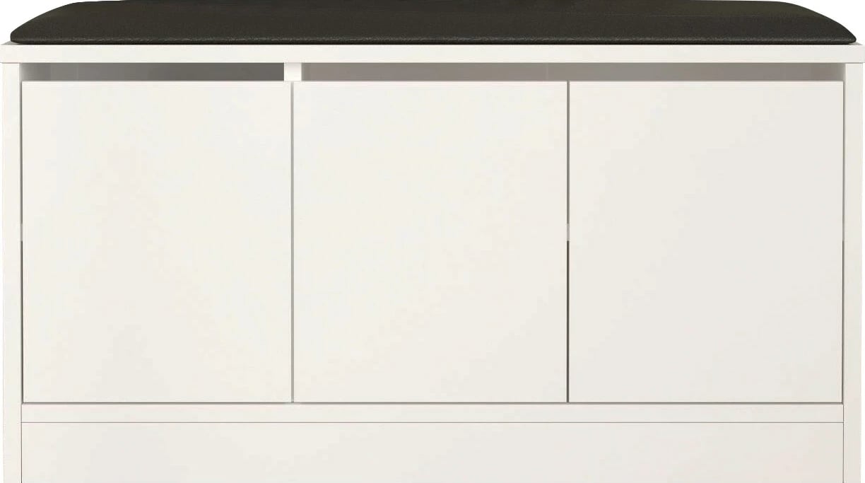 Dollap për këpucë Hanah Home, Mr2-W, i bardhë, me ulëse lëkure PU