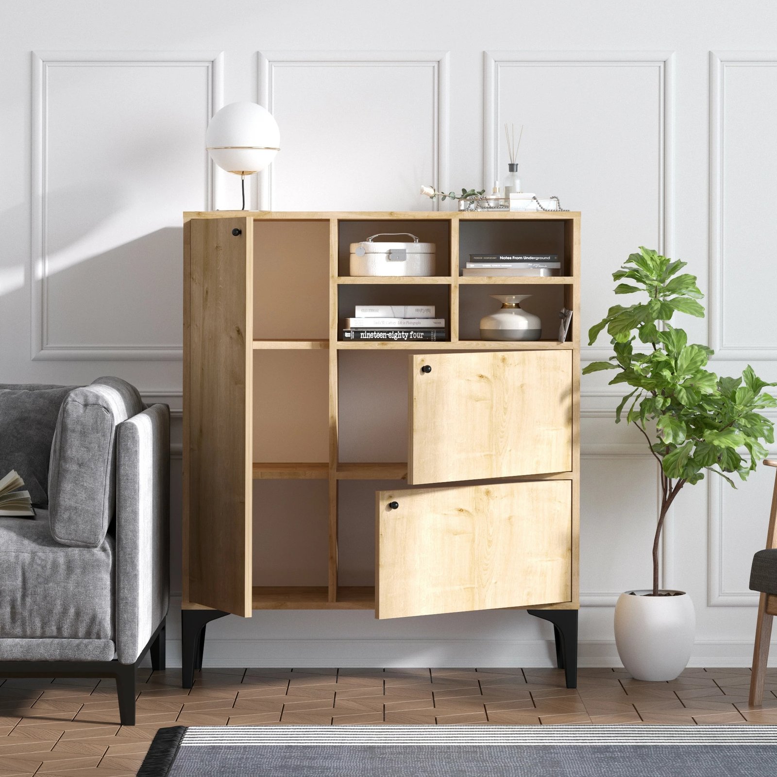 Konsolë Hanah Home, Ewa, ngjyrë lisi safir