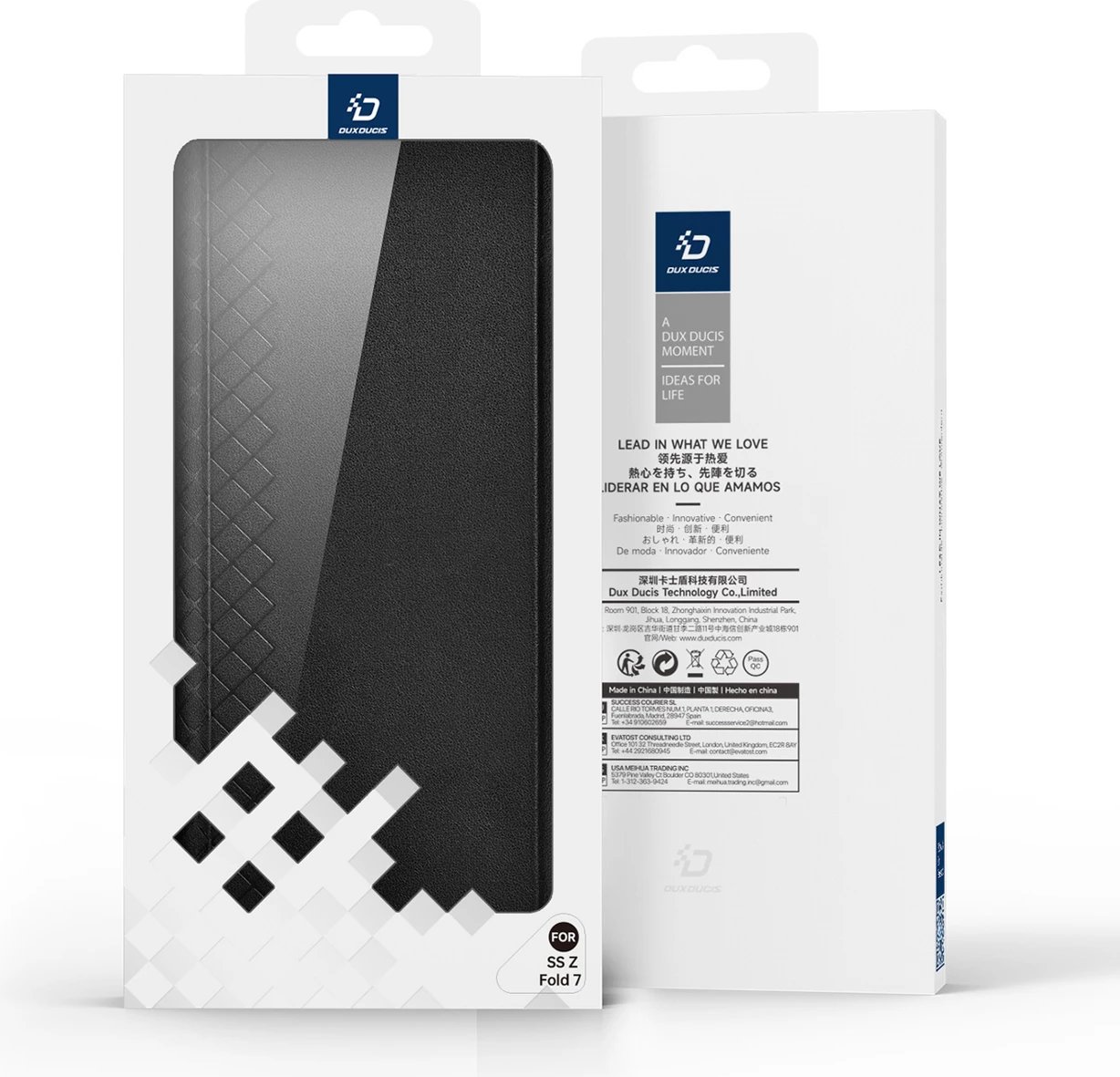 Mbështjellës celular Dux Ducis Brill për Samsung Galaxy Z Fold7, mbyllje magnetike, funksion qëndrimi, xhep karte, PU, e zezë