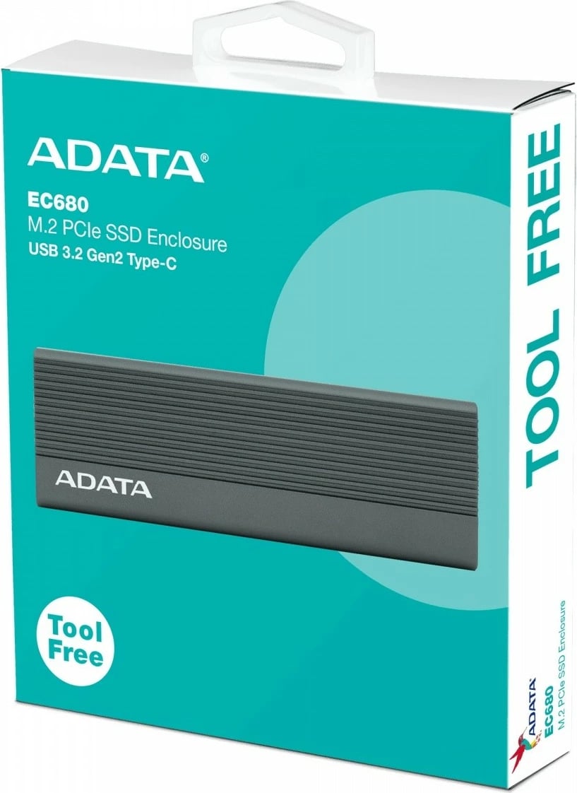 Kasë e jashtme SSD Adata EC680, M.2, USB 3.2 Type-C, Gri Kasë e jashtme SSD Adata EC680, M.2, USB 3.2 Type-C, Gri