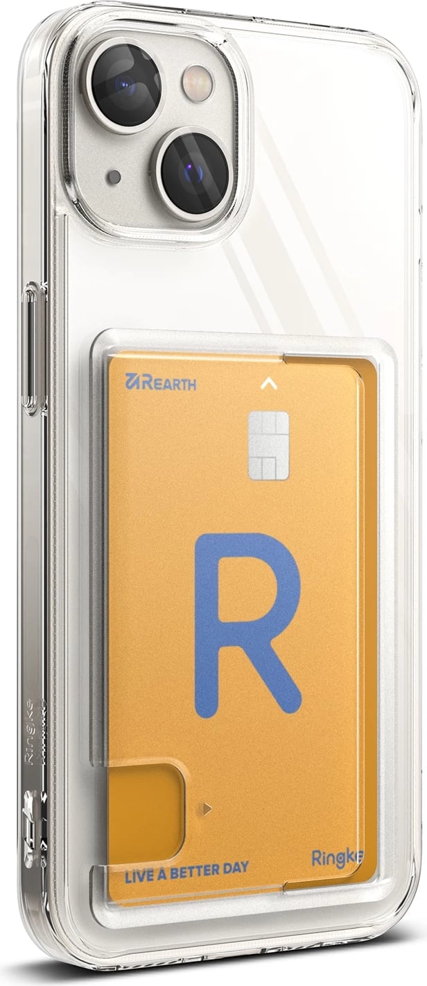 Mbështjellës Ringke Fusion Card për iPhone 14 Plus 6.7", transparent, me xhep për kartela