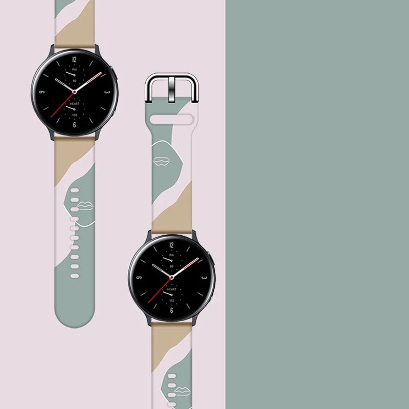 Rrip silikoni për Samsung Galaxy Watch 42mm Hurtel, kamuflazh, Bezhe/Rozë/Jeshile