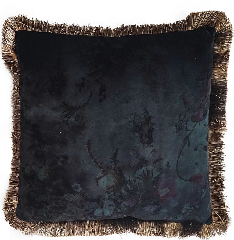 Jastëk dekorativ Tres, kadife, ngjyrë kaltër-e gjelbër, 45x45cm