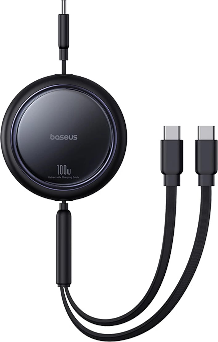 Kabllo tërheqëse USB-C Baseus Bright Mirror Series, 2x USB-C, 100W, 1m, e zezë