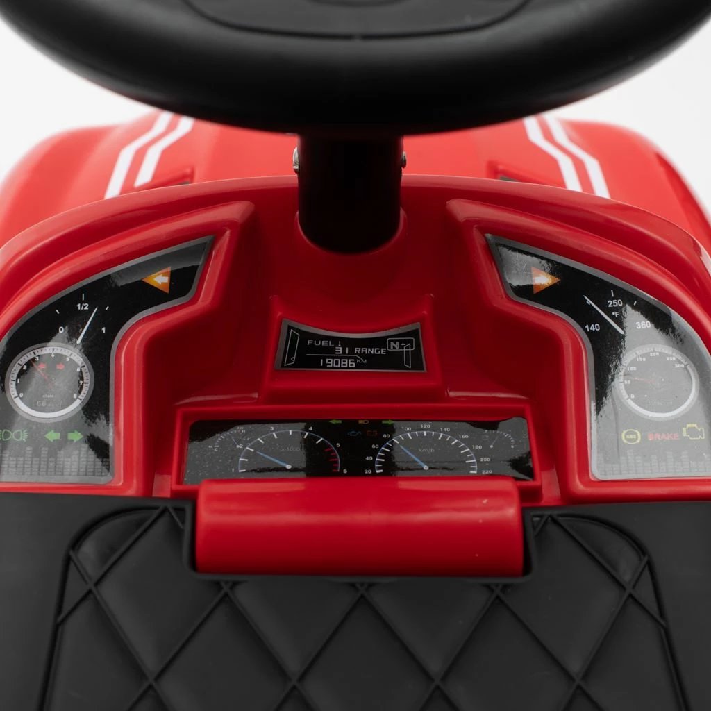 makinë lodër shtytëse BABY MIX HASSIC me panel zëri, dorezë udhëzuese, nga 12+ muaj, ngarkesë 25 kg, e kuqe