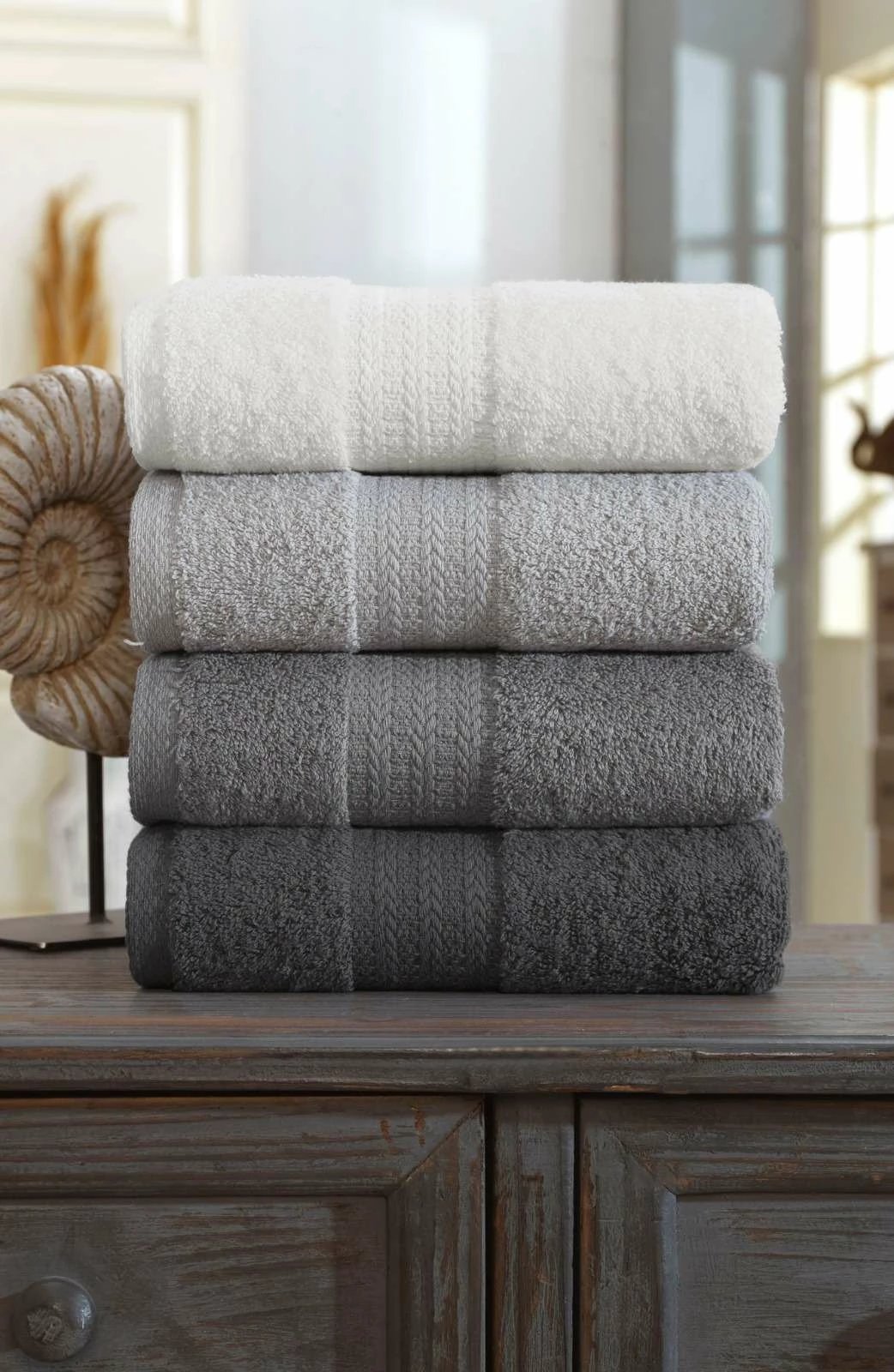 Set peshqirësh për duar (4 copë), Mijolnir, ngjyrë gri