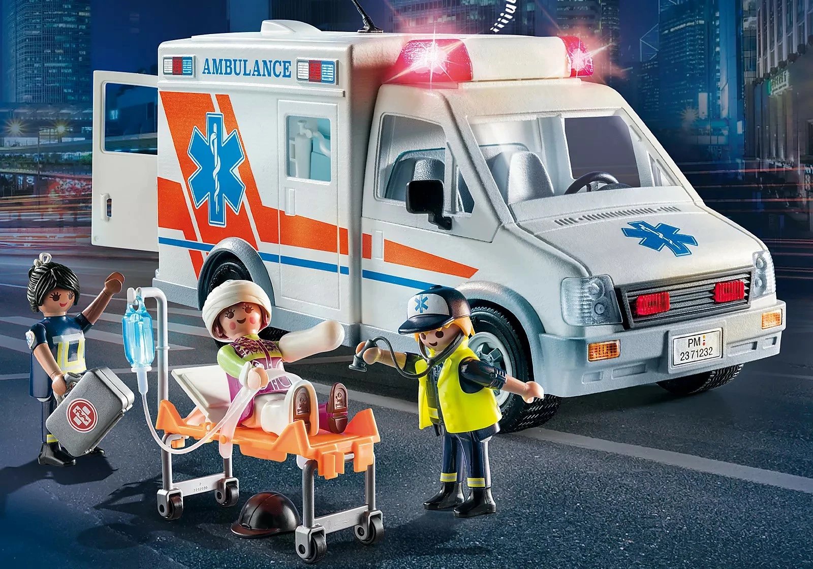 Set lodrash Playmobil City Action 71232 Ambulanca me figurina dhe aksesorë