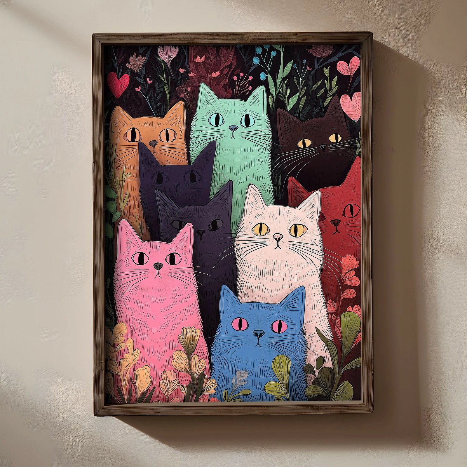 Pikturë dekorative me kornizë MDF, shumëngjyrëshe, Wallity TUN054-L