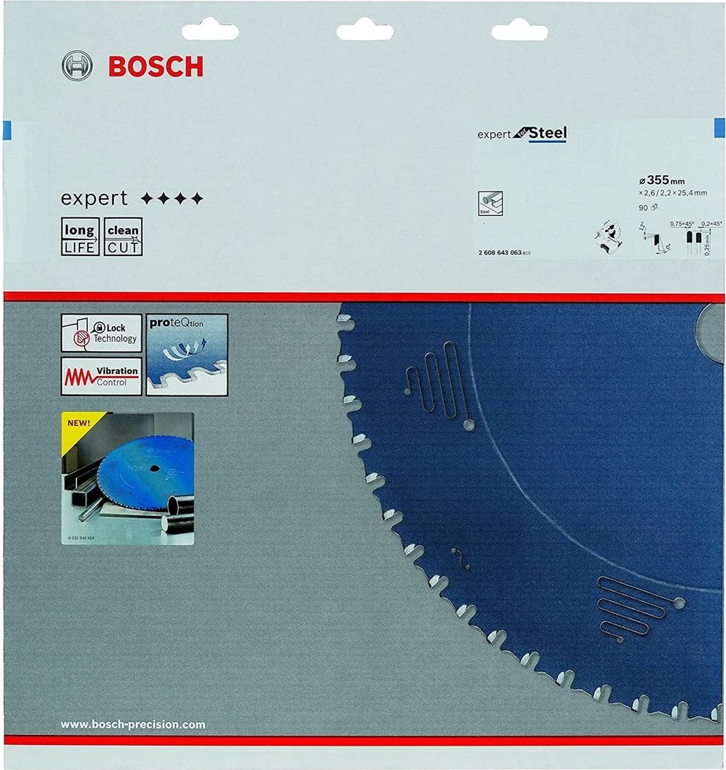 Disk rrethor për sharrë Bosch 2608643063, 25.4 cm, për metal, 1 copë