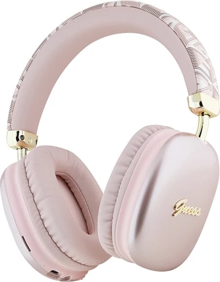 Kufje Bluetooth Guess GCube Metallic Script Logo, On-ear, 32 orë, Rozë Kufje Bluetooth Guess GCube Metallic Script Logo, On-ear, 32 orë, Rozë