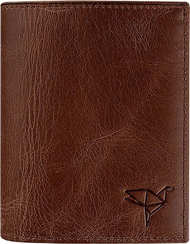 Portofol për burra, lëkurë natyrale, ngjyrë kafe, Zoozie Bags, Gomez