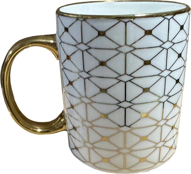 Filxhan Goldie, porcelan New Bone China, i bardhë me të artë, 8x8x11cm Filxhan Goldie, porcelan New Bone China, i bardhë me të artë, 8x8x11cm