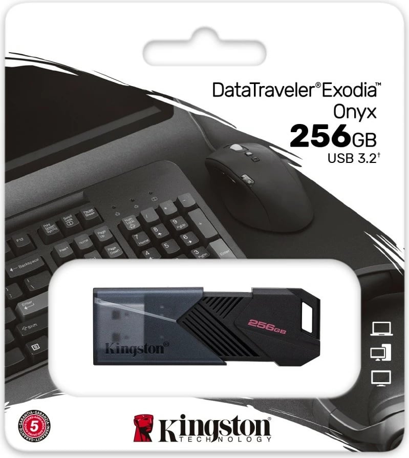 Pendrive Kingston DataTraveler Exodia Onyx 256GB, USB 3.2, e zezë