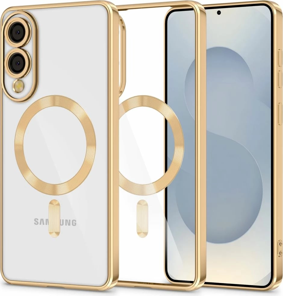 Mbështjellës Tech-Protect MagFlex për Samsung Galaxy S25 Edge, MagSafe, Transparent Gold