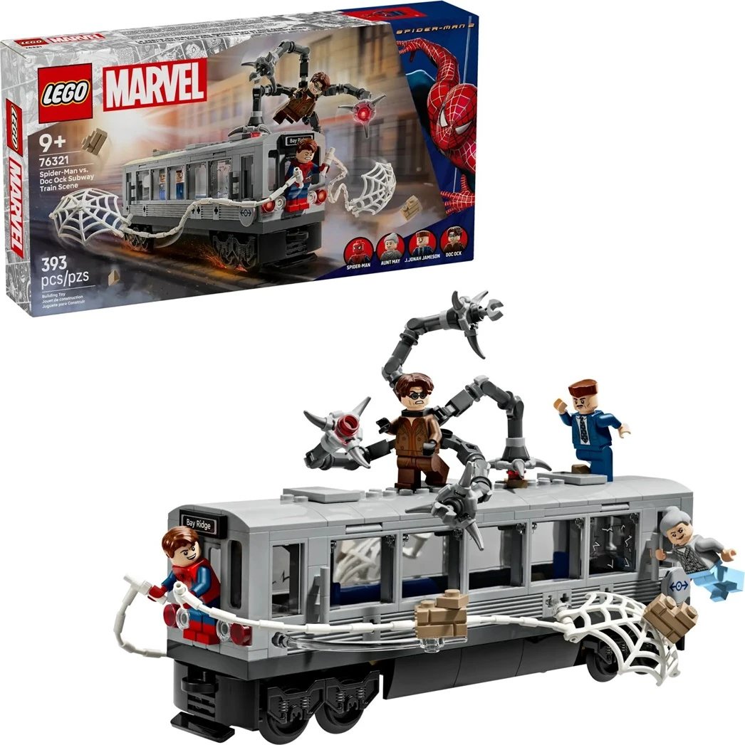 Set LEGO Marvel 76321 Spider-Man vs. Doc Ock Subway Train Scene, 303 pjesë