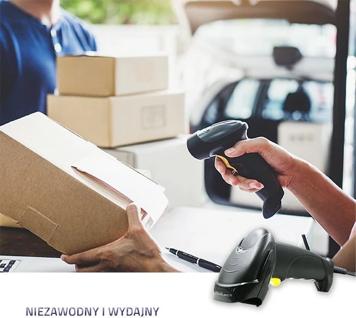 Skaner barkodësh Qoltec 50876, 1D, me kabllo USB, i zi