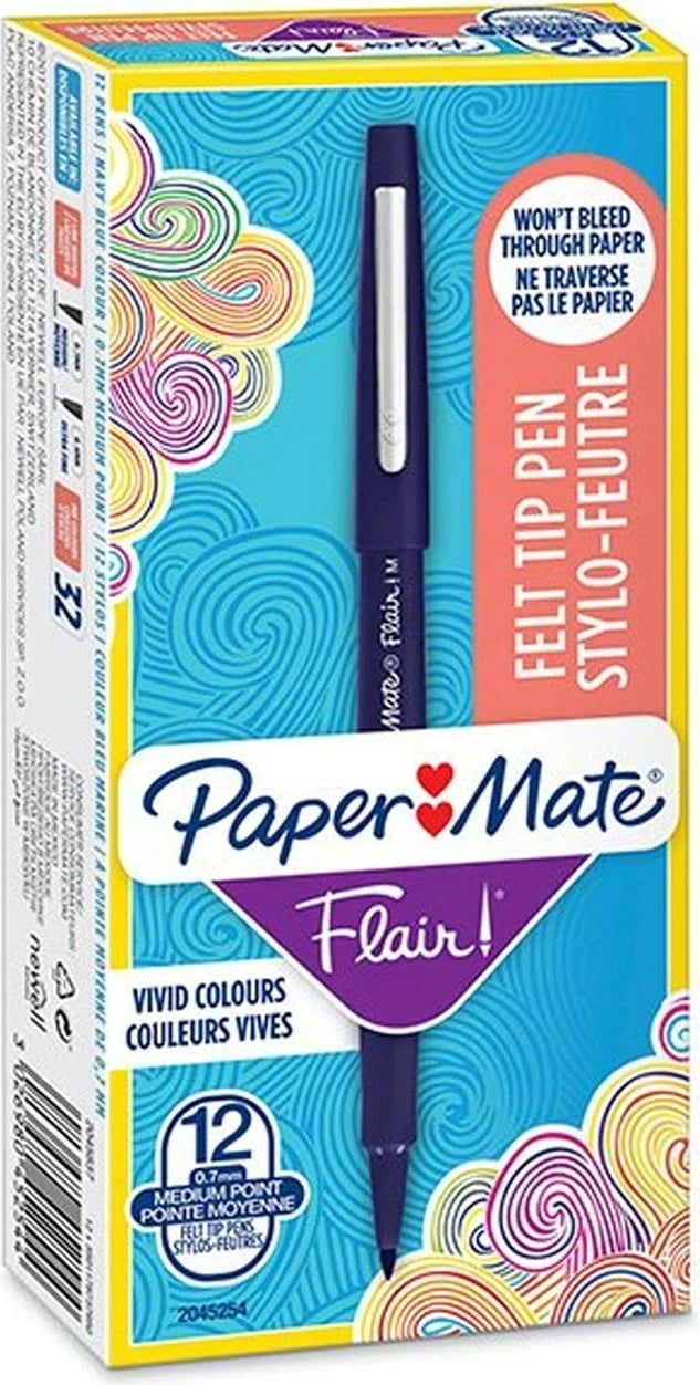 Set lapsa me majë të trashë PaperMate Flair, 12 copë, ngjyrë kaltër