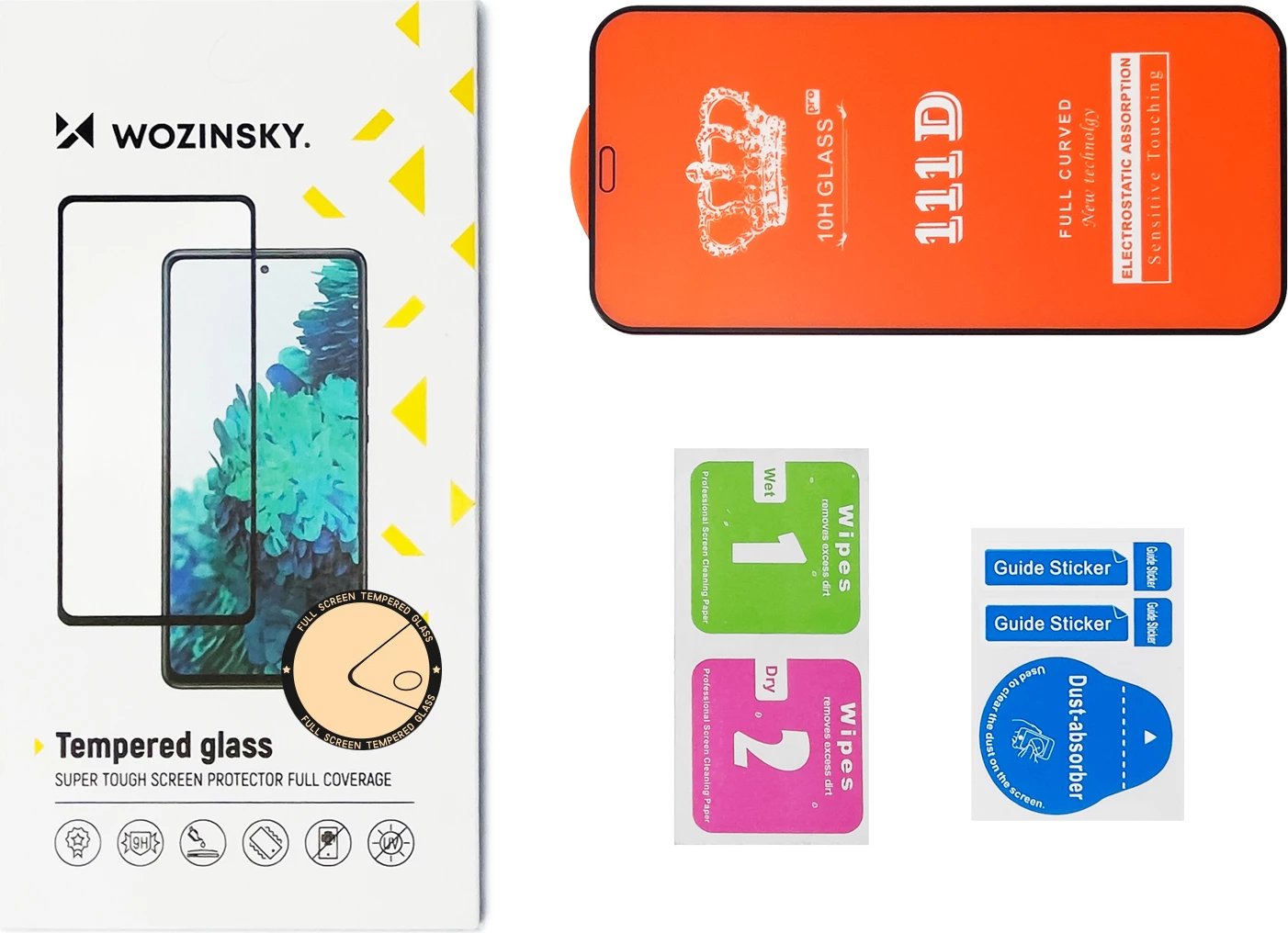 Xham i temperuar Wozinsky Full Glue për Infinix Hot 11S NFC, me kornizë, i zi