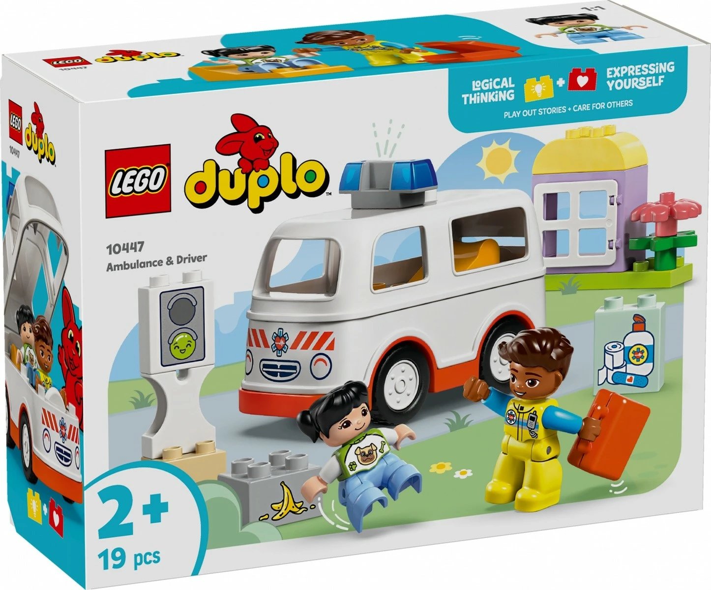 Set lodrash LEGO DUPLO Ambulanca me shofer 10447, 19 pjesë, plastikë