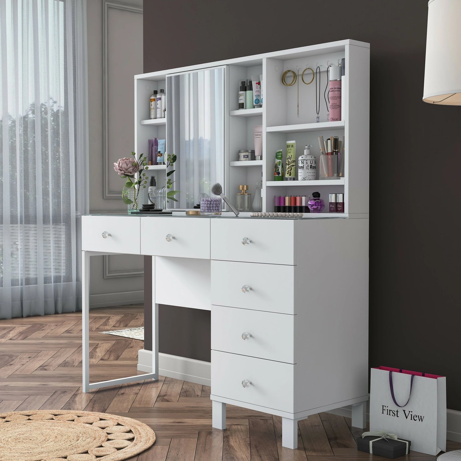 Tavolinë grimi Skye Decor, e bardhë, BJ140 - 3831