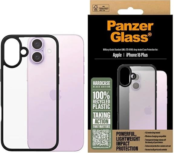 Mbështjellës PanzerGlass për iPhone 16 Plus 6.7", i zi