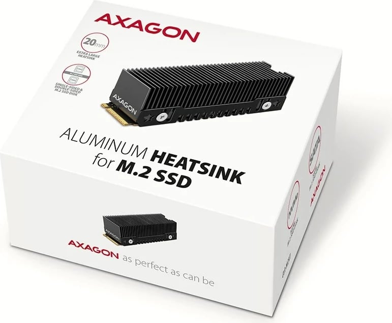 Ftohës pasiv për SSD M.2 NVMe Axagon CLR-M2XT, alumini, i zi/gri