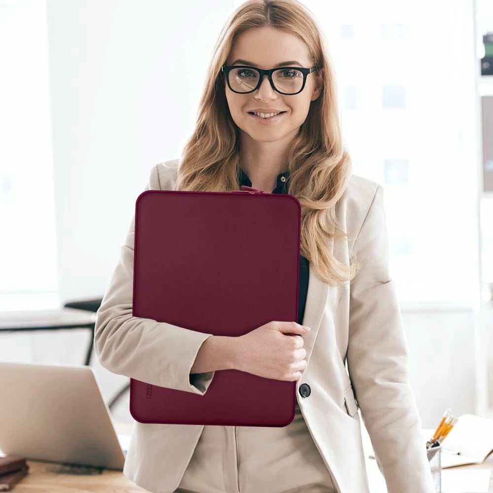 Mbështjellës laptopi Tech-Protect Neoprene 15-16 inç, Kuq e errët