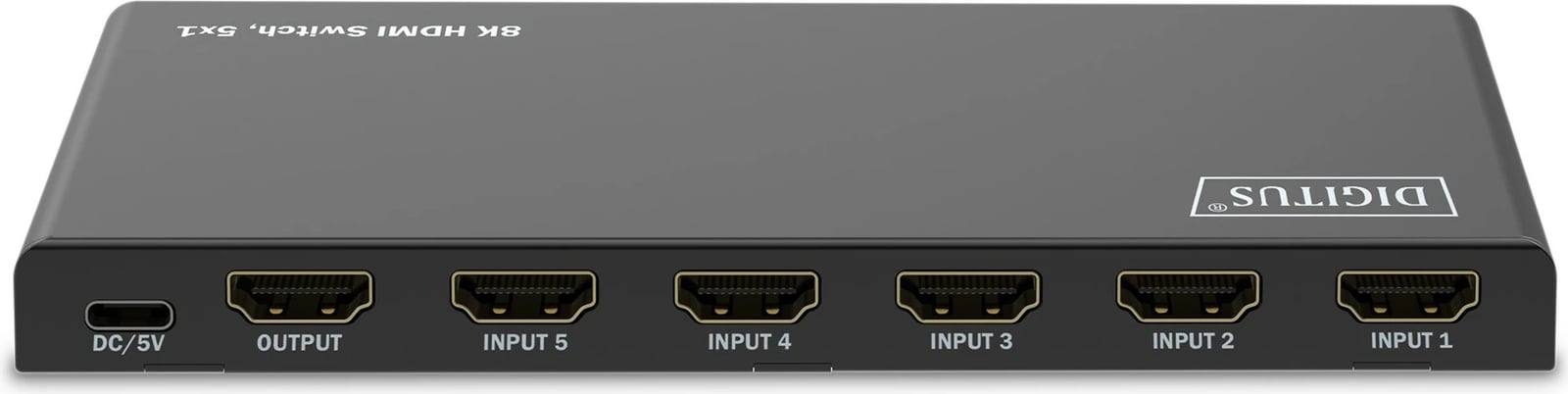 Switch HDMI Digitus 8K, 5x1, HDMI, USB Type-C, Metal, Ngjyrë e zezë