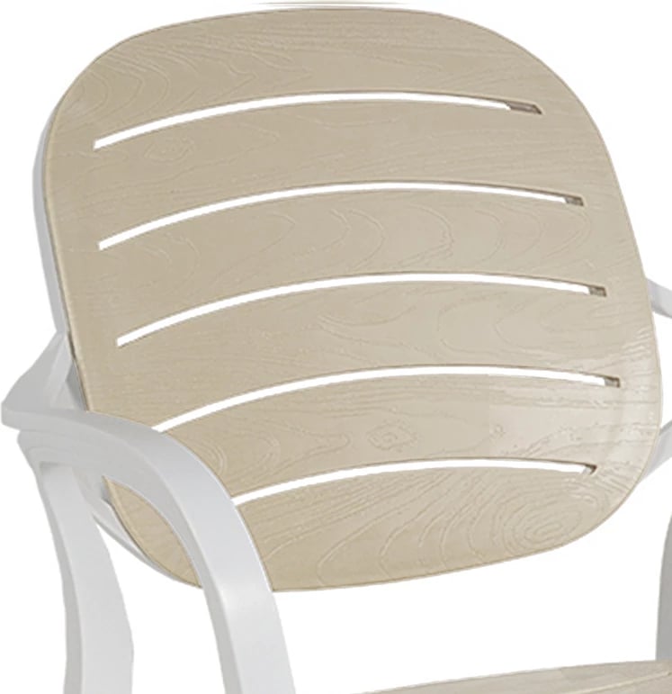 Karrige me krahë Gentle PP ngjyrë bardhë-kapuçino