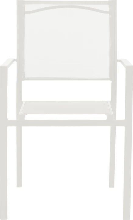 Karrige për kopsht Confidence metalike e bardhë dhe tekstilene e bardhë 54x54x86cm