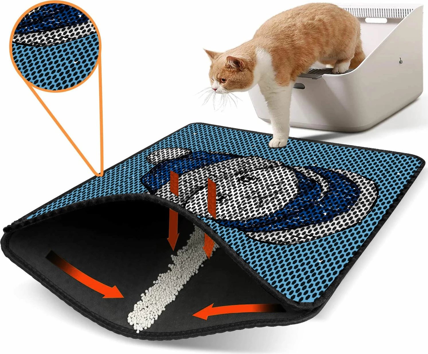 Tapet për rërë mace, shumëngjyrësh, Paws & Whiskers, Nrszn0255, 45x60cm