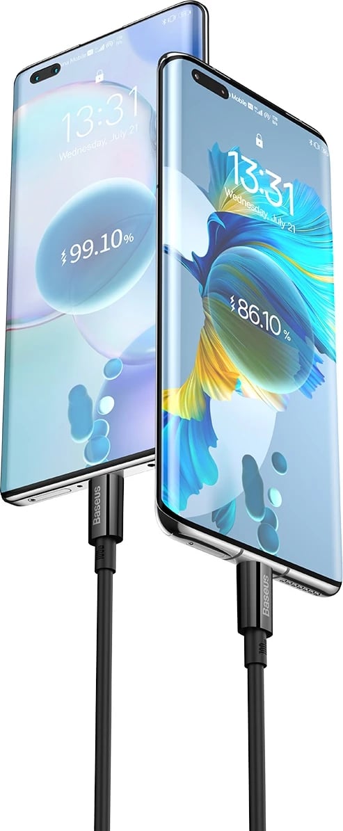 Kabllo Baseus Superior Series USB-A / USB-C, 1m, 100W, e zezë