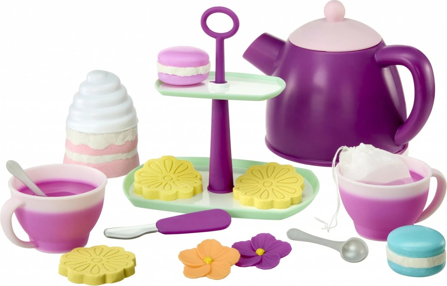 Set lodrash çaji, Little Tikes, Creative Chefs Tea Party 643293-EUC, plastikë, 3+, me bateri AA, shumëngjyrësh