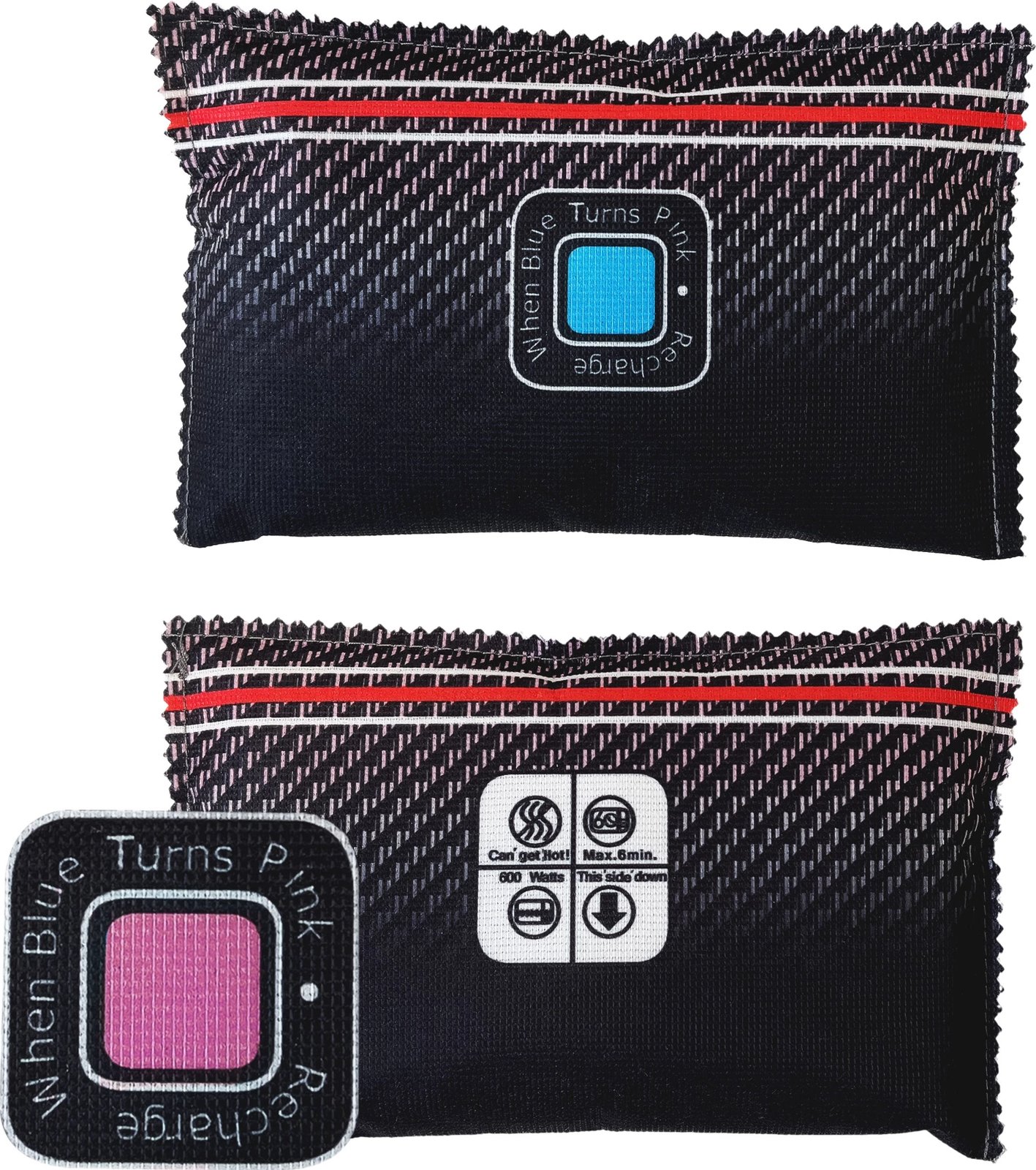 Absorbues lagështie dhe erërave për veturë, Hurtel, 500 g, me tregues ngjyre, ripërdorshëm, fibër karboni bambuje, i zi