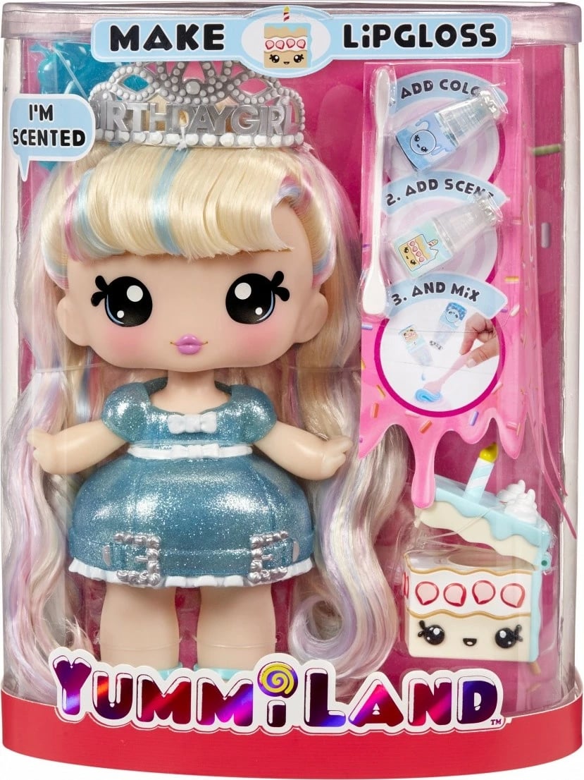 Set lodër kukull Yummiland Large me Lipgloss Pet, Callie Birthday Cake