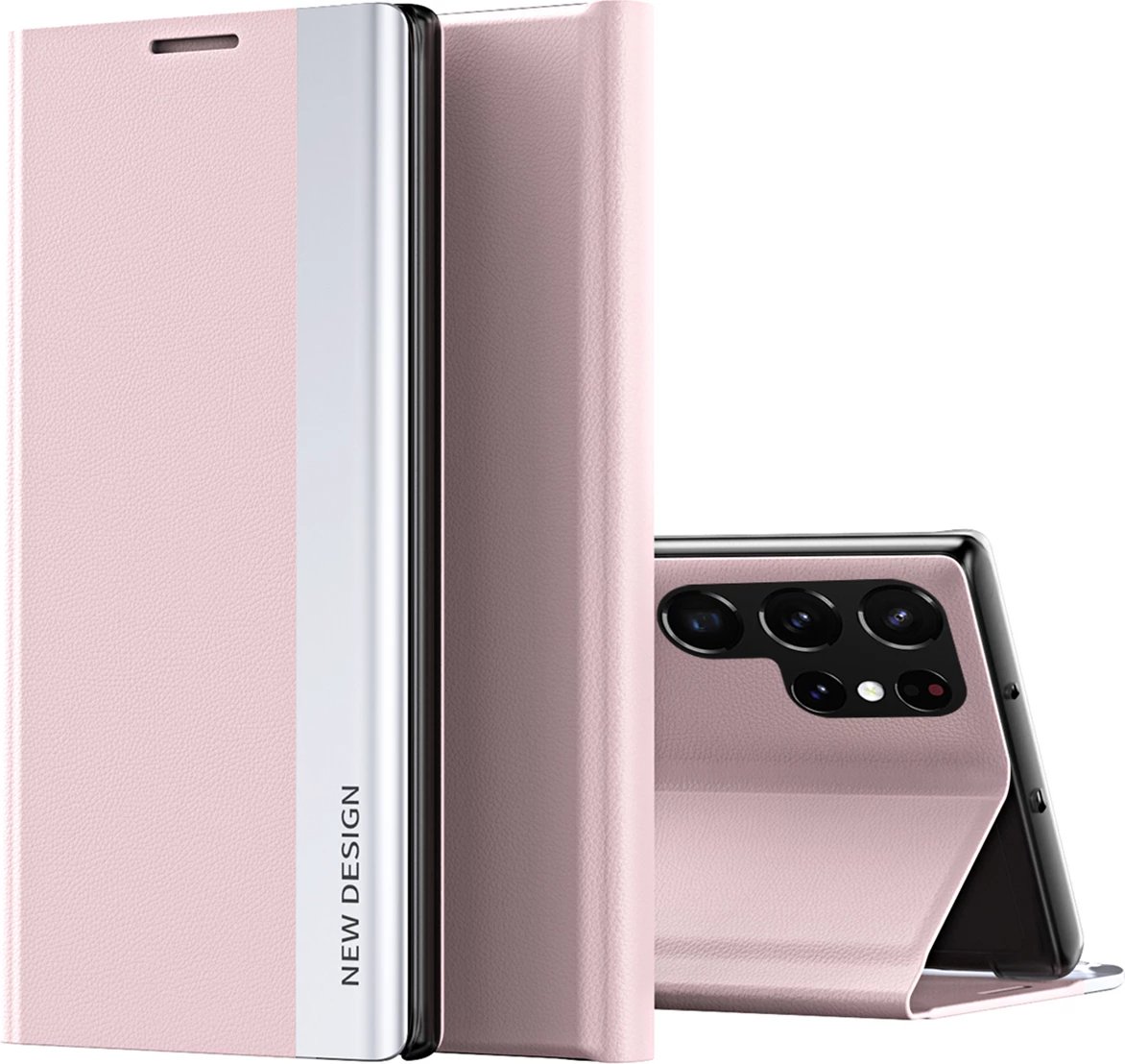 Mbështjellës Hurtel Sleep Case Pro për Samsung Galaxy S25 Ultra, Flip, Rozë