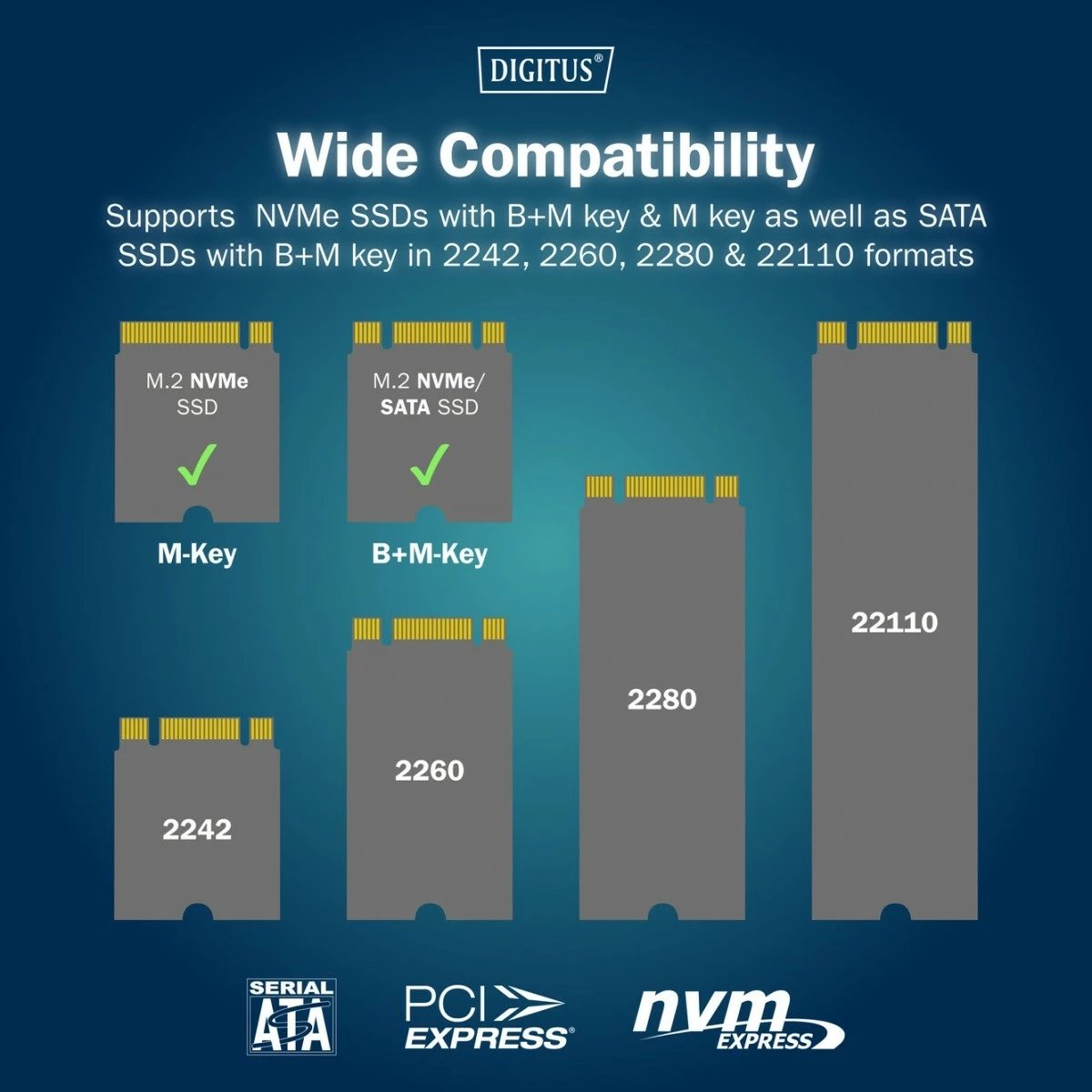 Dok USB-C 3.2 Gen2, Digitus DA-71546-1, për M.2 NVMe & SATA (2 slote, deri 2x 4 TB) me lexues SD-Express 7.1 (deri 2 TB), e zezë
